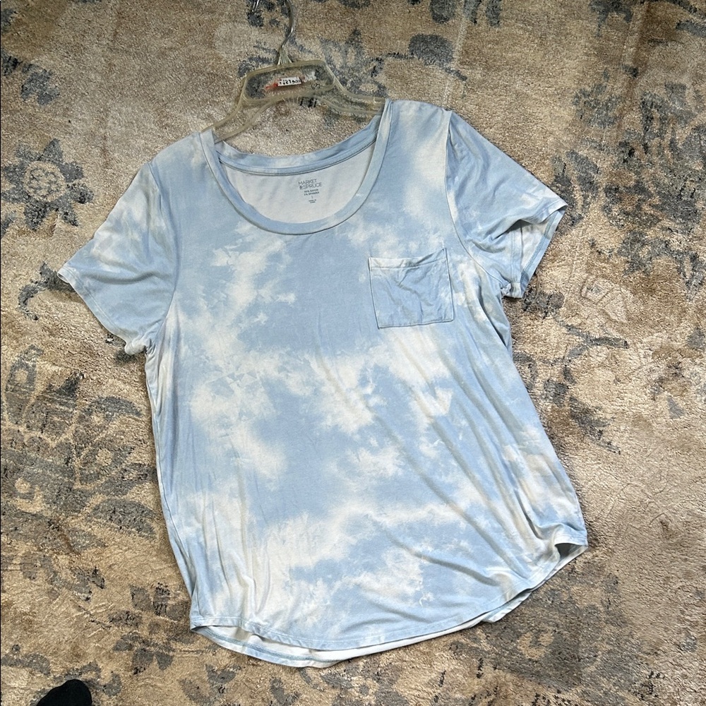 Market & Spruce Sky Blue Tie-Dye Short Sleeve Tee